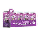 Clear Protein Soda: Grape Ice Pop (12 Oz. | 12 Pack)