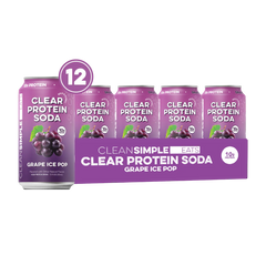 Clear Protein Soda: Grape Ice Pop (12 Oz. | 12 Pack)
