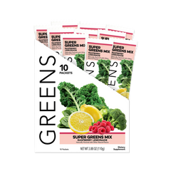 Greens: Raspberry Lemonade Super Greens Mix (10 Single Serving Stick Packs)