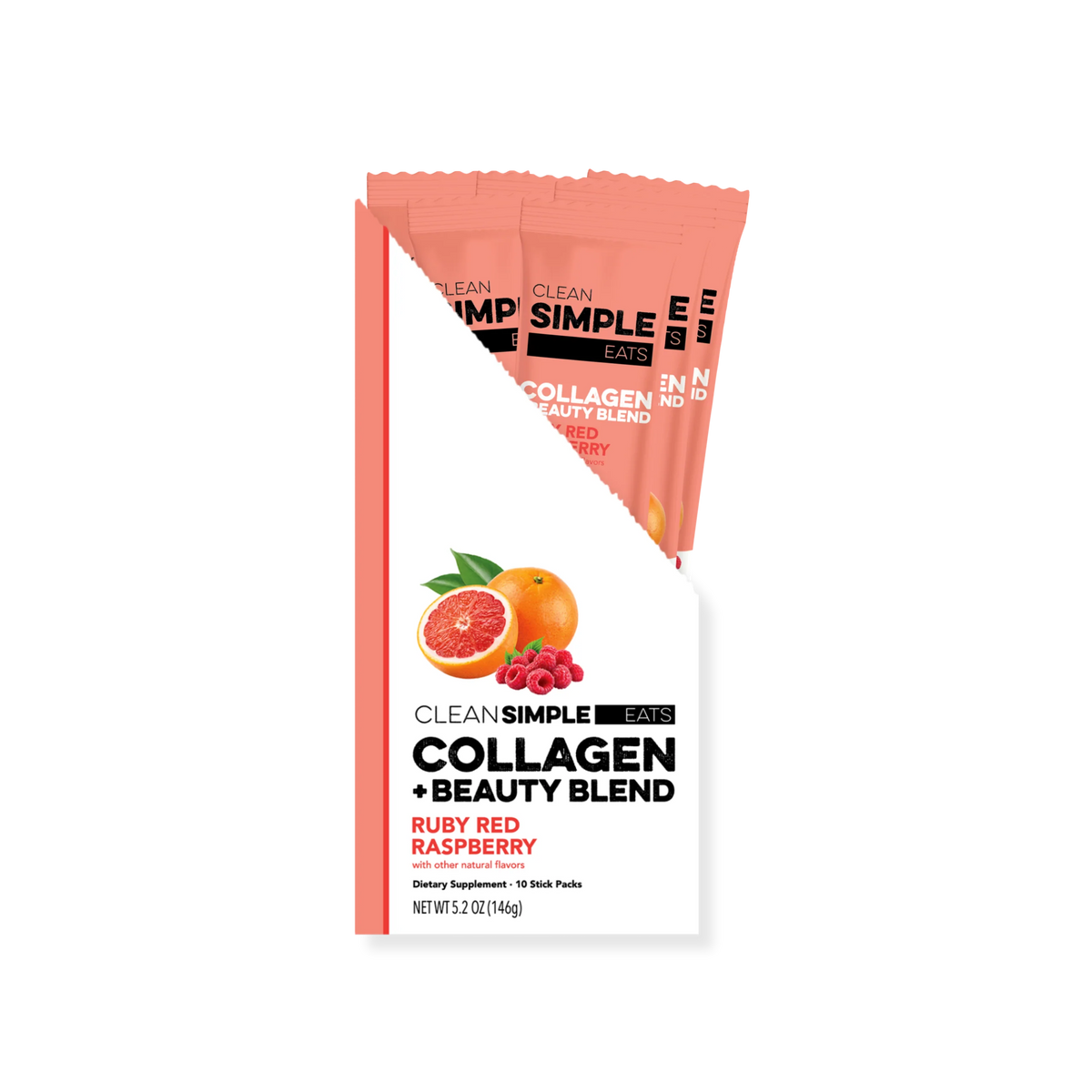 Collagen + Beauty Blend: Ruby Red Raspberry (10 Single Serving Stick Pack)