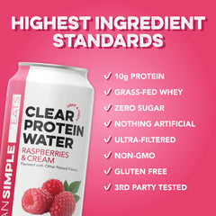 Clear Protein Water: Raspberries & Cream (16 Oz. | 12 Pack)