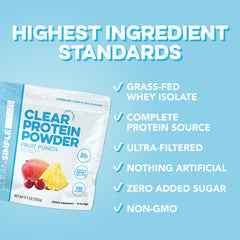 Clear Protein Powder: Fruit Punch (10 Serving)