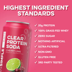 Clear Protein Soda: Cherry Lime (16 Oz. | 12 Pack)