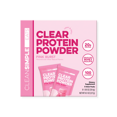 Clear Protein Powder: Pink Burst (8 Single Serving Stick Packs)