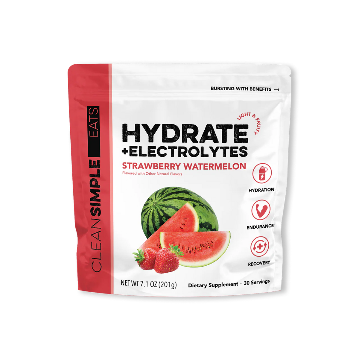 Hydrate + Electrolytes: Strawberry Watermelon (30 Serving Bag)