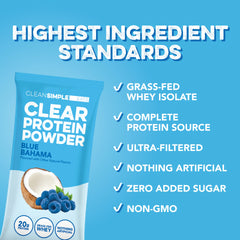 Clear Protein Powder: Blue Bahama (8 Single Serving Stick packs)