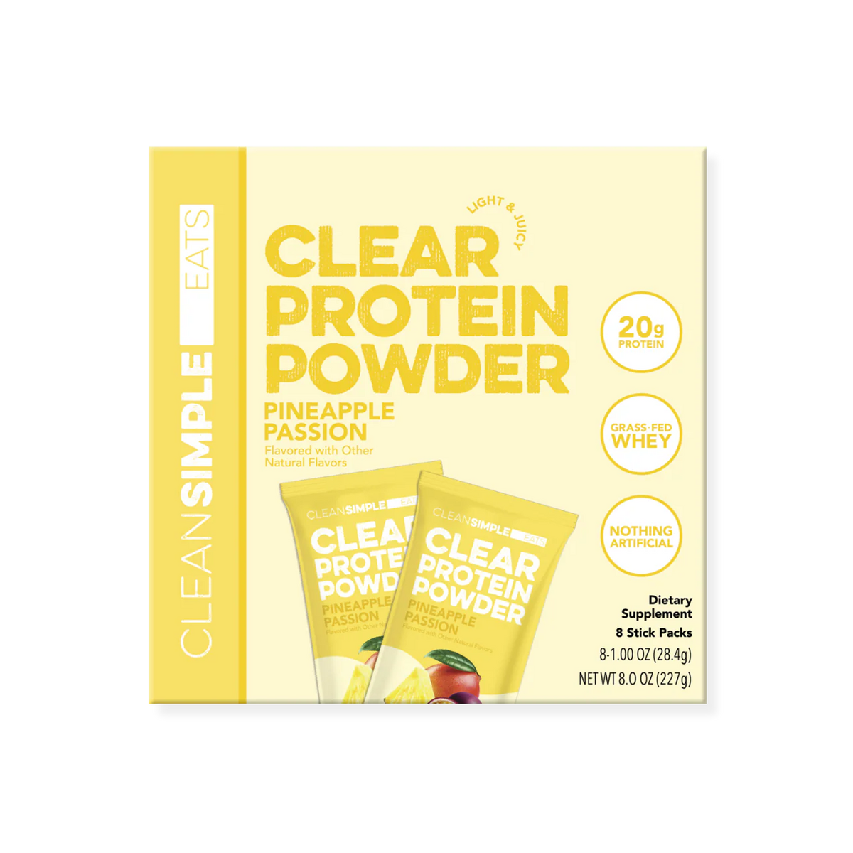 Clear Protein Powder: Pineapple Passion (8 Single Serving Stick Packs)